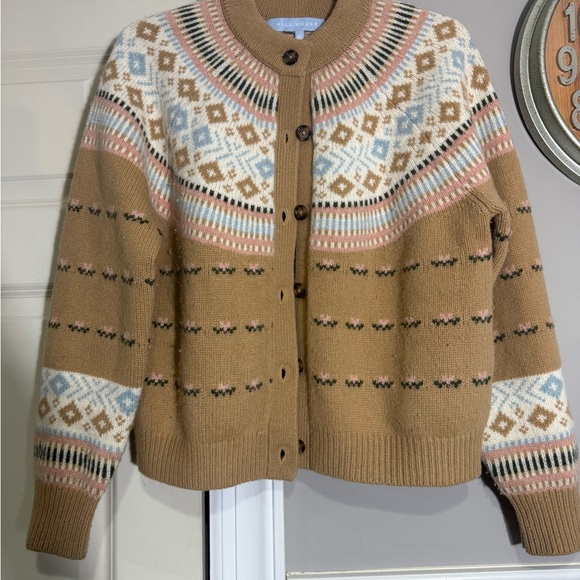 Hill House Sweaters - Hill House Tan and Cream Patterned Cardigan